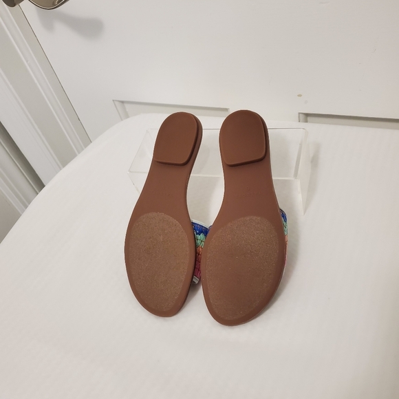 NWOB Talbots "HANNAH ZIG-ZAG" Stripe Straw Slides Size 6, Preppy, Fun, Colorful - Picture 5 of 9